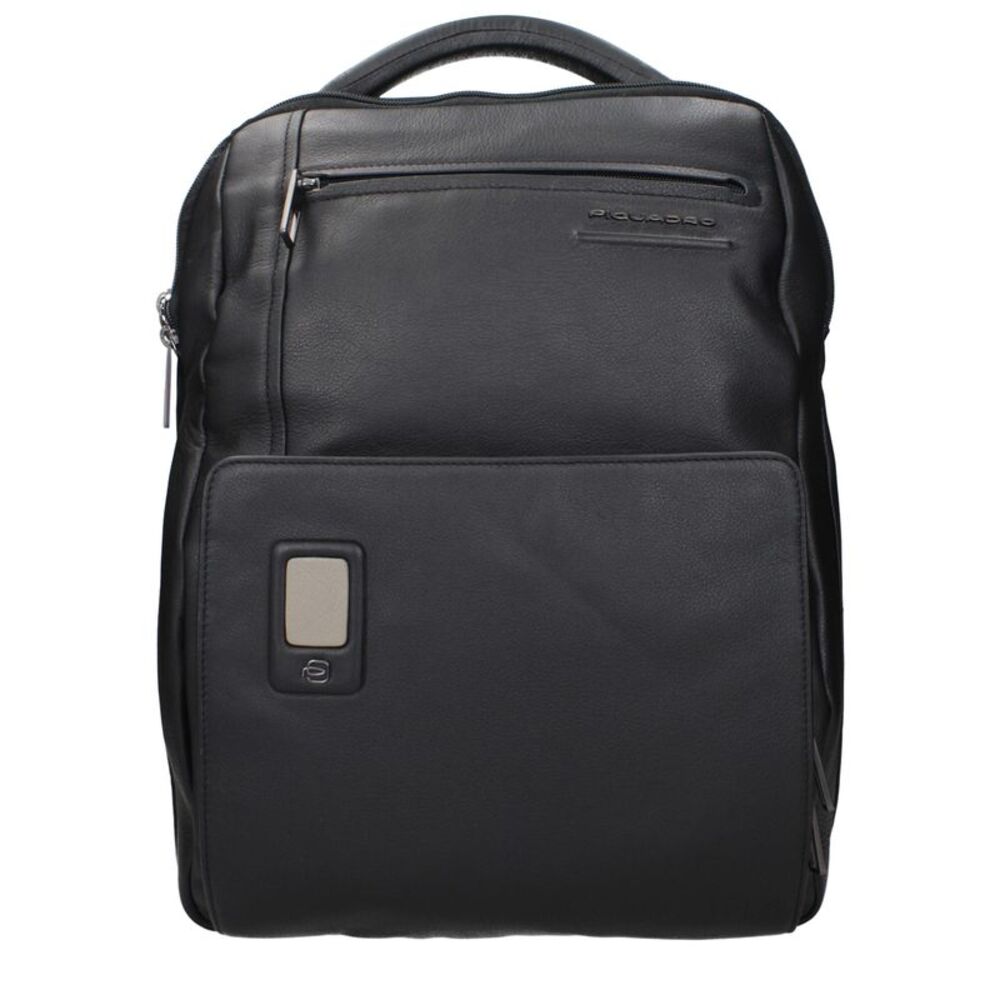Piquadro Black Leather Men's Backpack